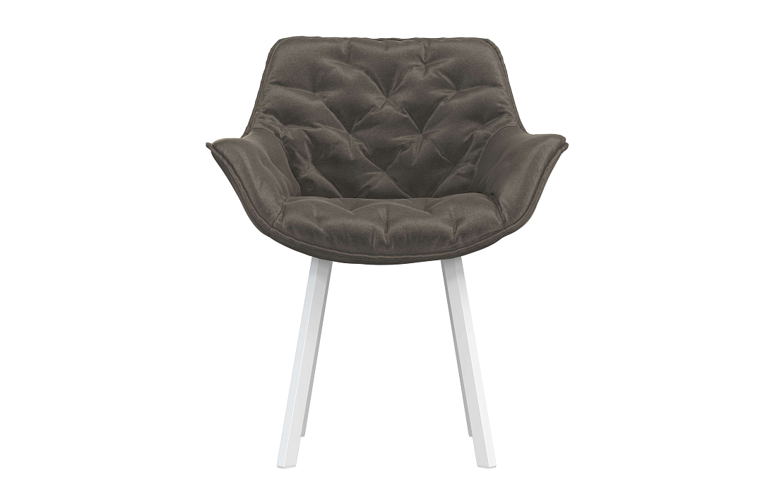 Стул Квинта велюр конфетти стоун/Цвет металл белый